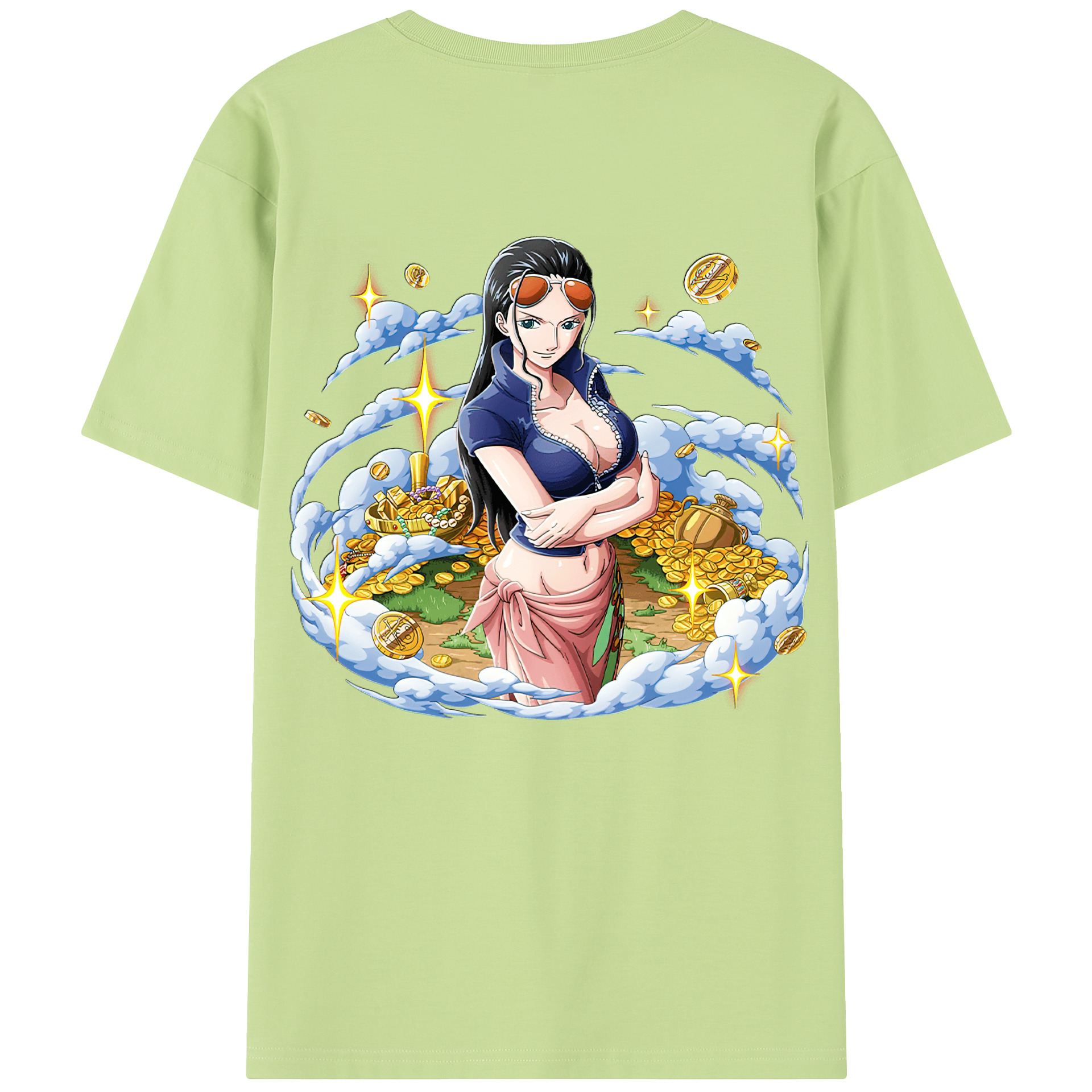 ワンピース ニコ・ロビン ONE PIECE Nico Robin 綿100％半袖Tシャツ（背面プリント）